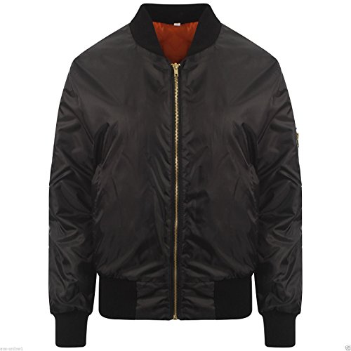 Ladies Girls Womens MA1 Bomber Jacket Classic Style Zip Up Biker Vintage Jacket