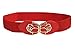 Modeway Women's 1.5" Wide Rose Buckle Elastic Stretch Glitter Cinch Waist Belts