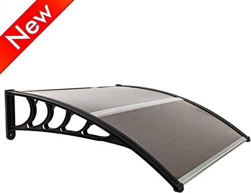 Amazon Com Zmihanna Stronger Door Awnings Exterior For Sun Shade And Rain Awnings For Doors Window Outdoor With Thicken Black Abs Plastic Curved Brackets Brown Pc Board And Aluminum Fixing Bars 40 X