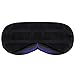 Sleep Mask, Andake Natural Silk Eye Mask Stable 2 Adjustable Straps and Comfortable Light Block Flap (Black/Blue)