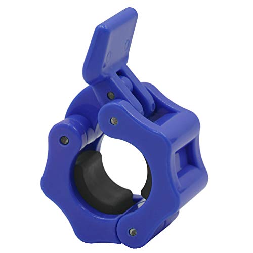 IADUMO Weighted Bar Clamps Barbell Collars Weight Plate Clips Quick Release 1 Inch Pair Standard Curl Bar Plate Collar Fast Locking Weightlifting,Strength Training/Gym Home (Blue).