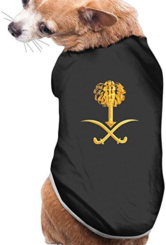 Woaigjhusnf Coat Of Arms Of Saudi Arabia New Fashion Cute Dog Pet Vest Puppy Printed Cotton T Shirt S Black