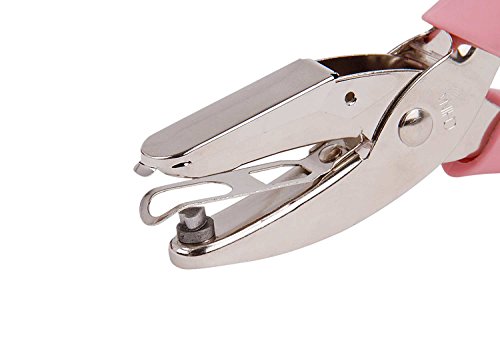 1 Hole Metal Puncher Heart Shape Punch 8 Sheet Capacity Hand Punch with Soft Rubber Handle for Paper Crafts Stationery Cardstock Greeting Card Scrapbook DIY
