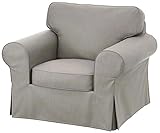 The Dense Cotton Ektorp Chair Cover Replacement is Custom Made for IKEA Ektorp Armchair Cover, A One Seat Sofa Slipcover Replacement (Heavy Cotton Gray)