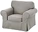 The Dense Cotton Ektorp Chair Cover Replacement is Custom Made for IKEA Ektorp Armchair Cover, A One Seat Sofa Slipcover Replacement (Heavy Cotton Gray)