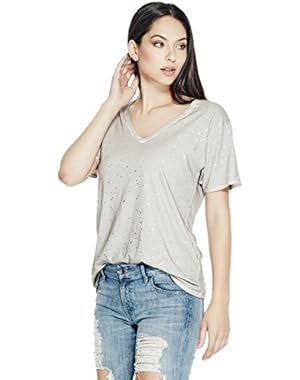 Women's Metallic V-Neck T-Shirt Size XS