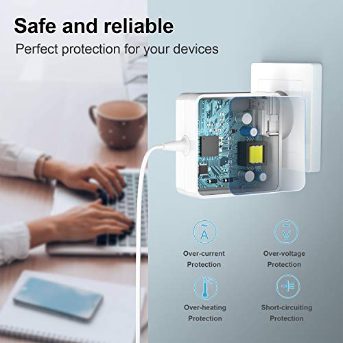 Cargador-USB-C-Adaptador-Corriente-USB-C-65W-Cargador-Compatible-con-Mac-Book-ProAir-i-Pad-Pro-i-Phone-1111-ProPro-Max-HUAWEI-HP-ASUS-Mayoria-de-Los-Dispositivos-Tipo-C-Cable-USB-C-60ft