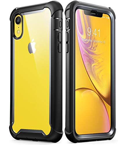 i-Blason Ares Full-Body Rugged Clear Bumper Case for iPhone XR 2018 Release, Black, 6.1