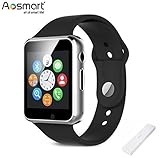 Bluetooth Smart Watch with Camera, Aosmart B1 Smart Watch for Android Smartphones (JetBlack)