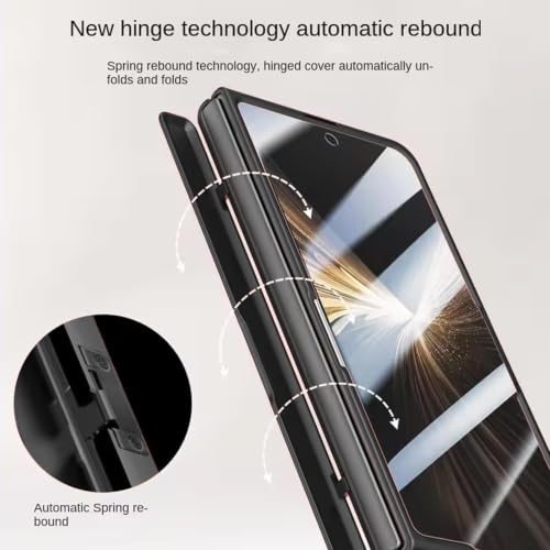 Kequsprk Case Compatible with Honor Magic V3, Lightweight, Ultra-Thin Case with Built-in Screen Protector, Lens and Hinge Protection, Shockproof Magnetic Closure Kickstand Protective Cover, Black