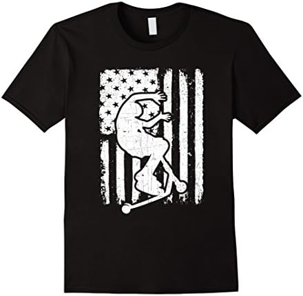USA Flag Stunt Scooter T-Shirt Funny American Scooting