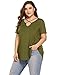 Zeagoo Womens Plus Size Tunic Tops Criss Cross V Neck Short Sleeve Summer T Shirt Casual Tops