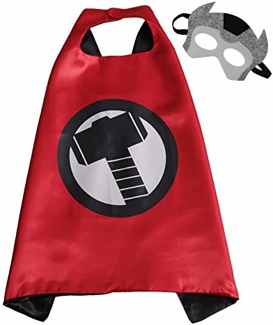 Superhero Cape and Mask Costume Set Thor Boys Kids Age 2-10 Dress up Birthday Halloween (Thor)