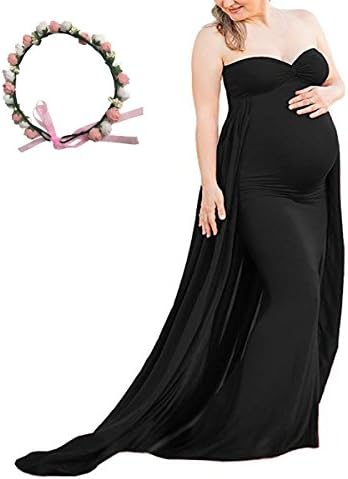 Maternity Photography Dress Off Shoulder Chiffon Pregnancy Long Gown Maxi Dress for Baby Shower