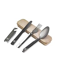Utensilios de viaje reutilizables con funda: juego