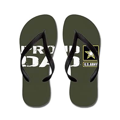 Amazon.com | CafePress - U.S. Army: Proud Dad (Military Green) - Flip Flops, Funny Thong Sandals 