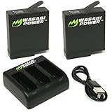 Wasabi Power Battery (2-Pack) & Triple Charger for GoPro HERO5, HERO 5 Black (v03 for Firmware v01.55, v01.57, v02.00 and All Future Updates)