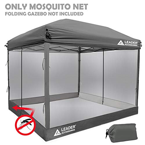 Leader Accessories Mesh Screen Zippered Wall Panels for 10' x 10' Canopy (Tent Walls Only, Frame