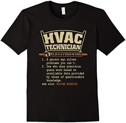 Men's  HVAC Technician Funny Definition T-Shirt Gift XL Black