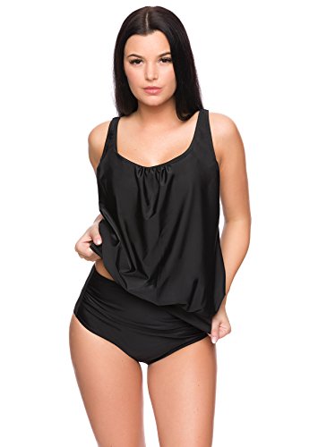 Octopus-Oversize-Tankini-Set-mit-High-Waist-Slip-2tlg-Badeanzug-Gr-40--50-f5493