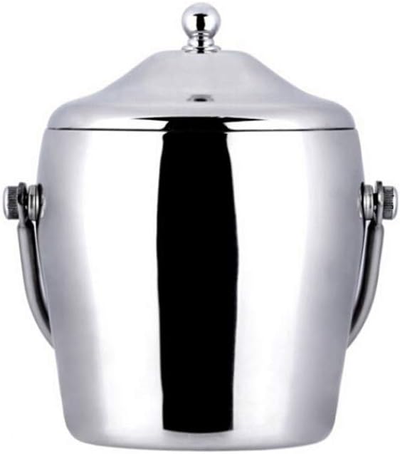 Cubitera Acero Inoxidable Oak & Steel 2L - Con Tapa Y Pinzas - Doble Pared Para Mantener Hielo