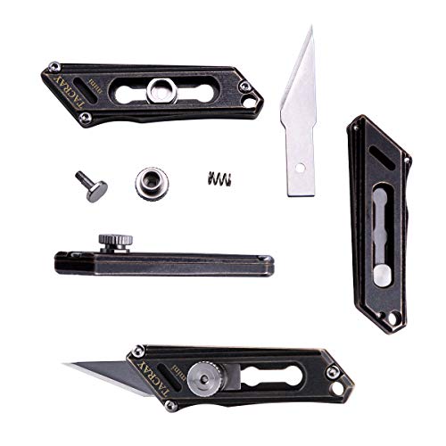 TACRAY Copper Material Utility Knife, Pocket Knives Box Cutter with