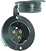 Journeyman-Pro 5278 15 Amp 125 Volt, Flanged Inlet, Black Commercial Grade, 2 Pole-3 Wire, Straight Blade, Nema 5-15 (With Cover/Cap) primary