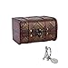 SICOHOME Small Trunk Box,5.9 inch Vintage Jewelry Storage Organizer for Gift and Decorative Box