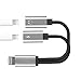 iPhone 7 Accessory Lightning to 3.5mm Headphone Jack Adapter, Connector to 3.5mm AUX Female Audio Jack Earphone Extender Jack Stereo for iPhone 7 / 7 Plus.Support iOS 10.3 or Later(Braid-Silvery)