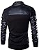 Neleus Men's Stand Collar Leather Sleeves Slim Fit Jacket,0205# Black,US M,Asia 2XL