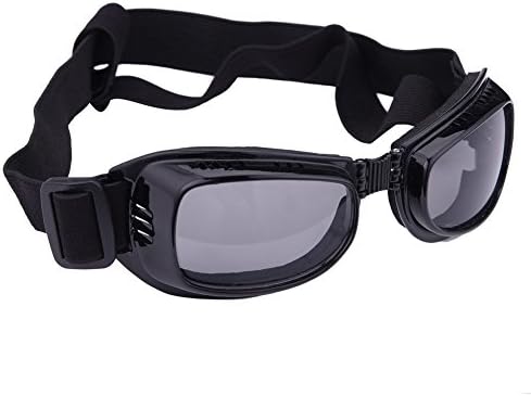 Square-Style Dog Goggles Glasses Large Pet Protection Eyes UV Waterproof Fogproof Sandstorm Sunglasses-Black