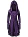 Gemijack Womens Renaissance Costumes Hooded Robe Lace Up Vintage Pullover High Low Long Hoodie Dress Cloak
