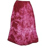 Mogul Interior Women's Medieval Skirt Pink Tie-Dye Embroidered Maxi Skirts S
