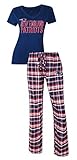 New England Patriots NFL Tiebreaker Women's T-shirt & Flannel Pajama Sleep Set