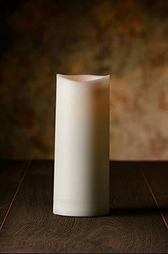 Veraflame Wavy Edge 8"H LED Push Wick Candle, Ivory