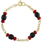 In Season Jewelry 18k Gold Plated Baby Toddlers Simulated Azabache Bracelet Evil Eye Protection 5