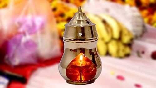 KDT Brass Camphor Fragrance Oil Diffuser Lamp Diya For Home/Office