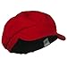 Cotton Elastic Newsboy Cap-Red (One Size)