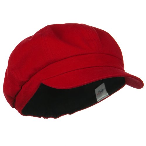 Cotton Elastic Big Size Newsboy Cap - Red XL-2XL