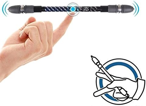 attrasfjwanrw Cool Spinning Ballpoint Pen Finger Rotate Play Gaming Stationery 22cm Blue Ink 0.5mm