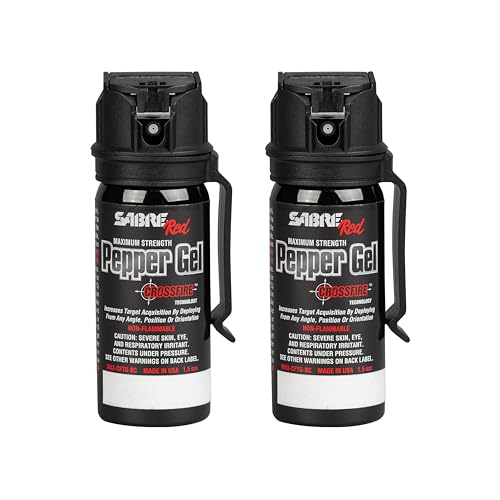 SABRE Crossfire Pepper Gel - 360° Spray for Defense at Any Angle,