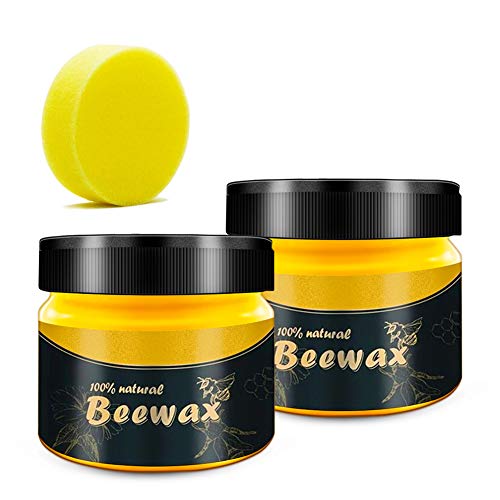 2PCS Wood Seasoning Beeswax Beeswax Polish for Wood & Furniture Natural