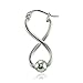 Hoops & Loops 925 Sterling Silver Infinity Figure Eight 8 Bead Twisted Click-Top Drop Earrings for Women