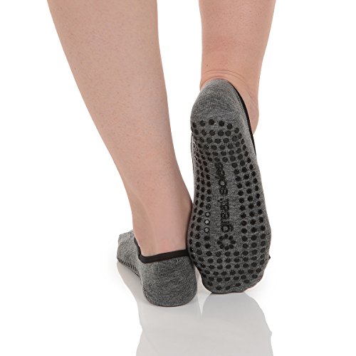 Great Soles Women's Ballet Grip Socks for Barre Pilates Yoga (Heather Grey)