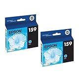 Epson 2x T159220 159 UltraChrome Hi-Gloss 2 Photo Ink Cartridge for Stylus Photo R2000 Ink Jet Printer, Cyan