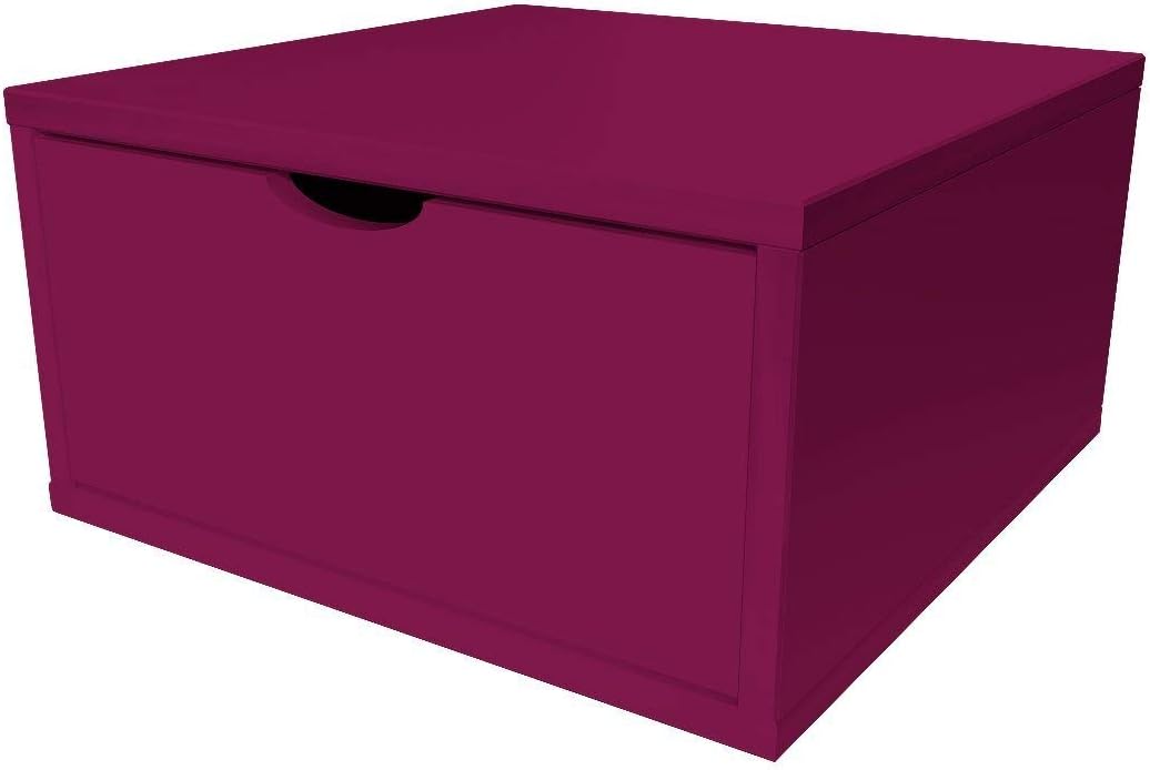 ABC Products – Length 50 cm + Drawer Storage Cube – cube50t, Purple, Prune