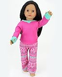 18 Inch Doll Hot Pink Thermal Pj Top & Plaid Pj Bottoms Fits 18 Inch American Girl Doll Clothes & More! Hot Pink & Plaid PJ Set