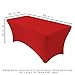 YOUR CHAIR COVERS - 8ft Red Rectangular Spandex Fitted Tablecloth Wedding Event Patio Decorations Elastic Fabric Stretch
