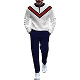 Men's street retro sportswear jogging pants two-piece set, semi-circular collar zipper printed casual set