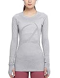 CRZ YOGA Women's Seamless Athletic Long Sleeves Sports Running Shirt Breathable Gym Workout Top